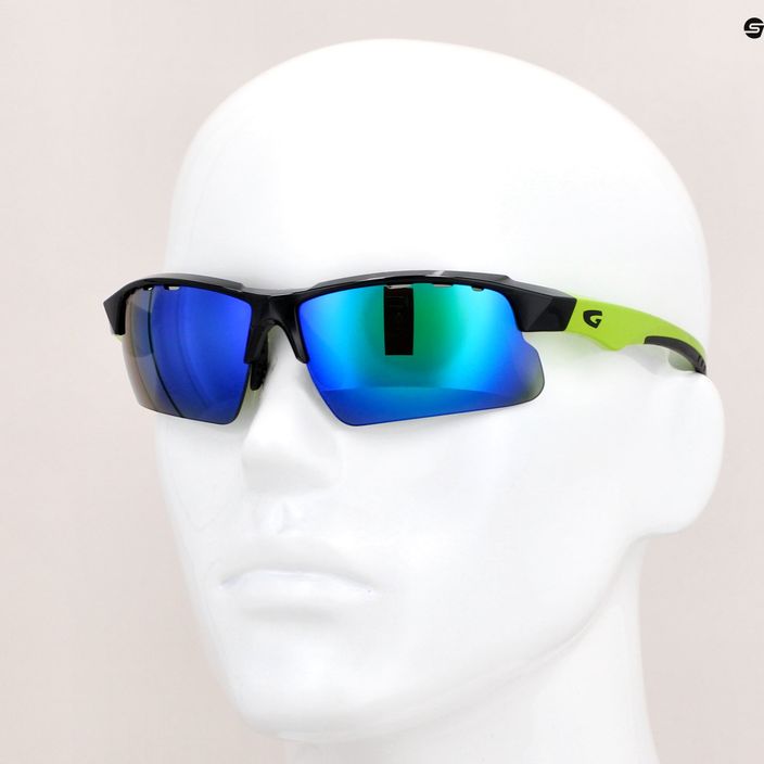 GOG dviratininkų akiniai Faun juodi / žali / polichromatiniai žali E579-3 9