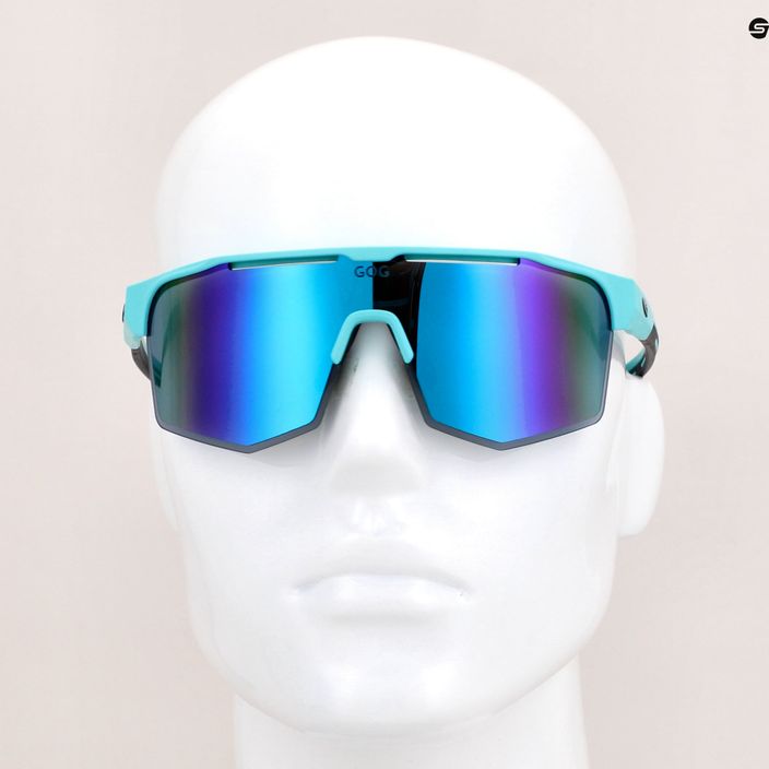 GOG Athena matiniai turkio / juodi / polichromatiniai baltai mėlyni dviračių akiniai E508-2 9