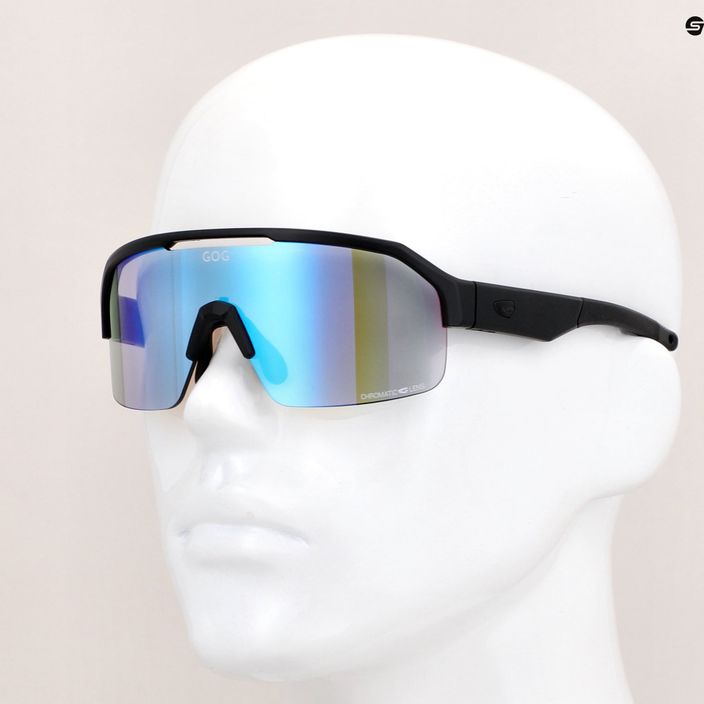 GOG Thor C matiniai juodi / polichromatiniai mėlyni E600-1 dviratininkų akiniai 12