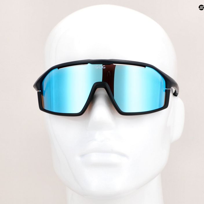 GOG dviratininkų akiniai Odyss matiniai tamsiai mėlyni / juodi / polichromatiniai baltai mėlyni E605-3 7