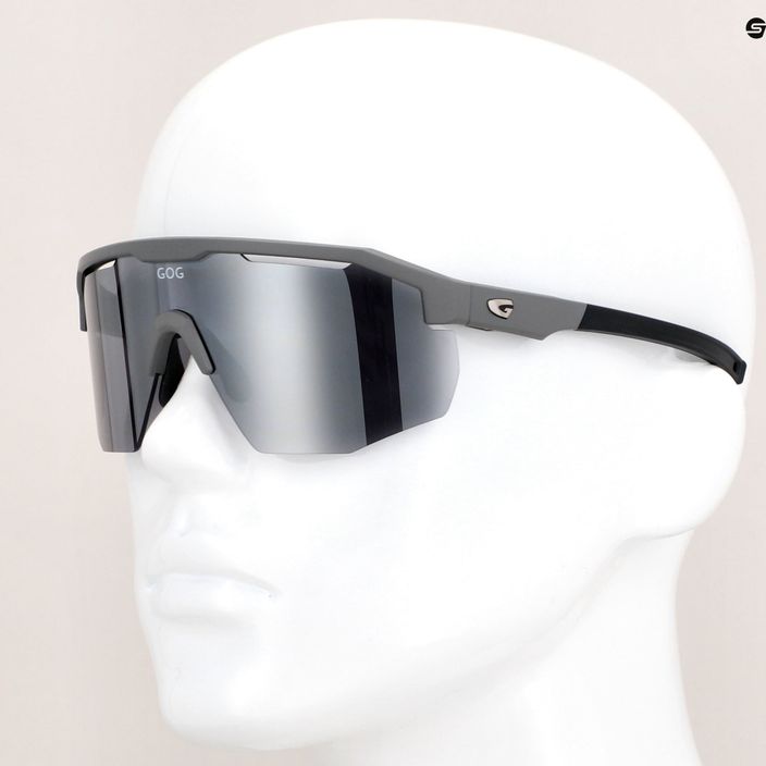 GOG dviratininkų akiniai Argo matiniai pilki / juodi / sidabriniai veidrodiniai E506-1 13