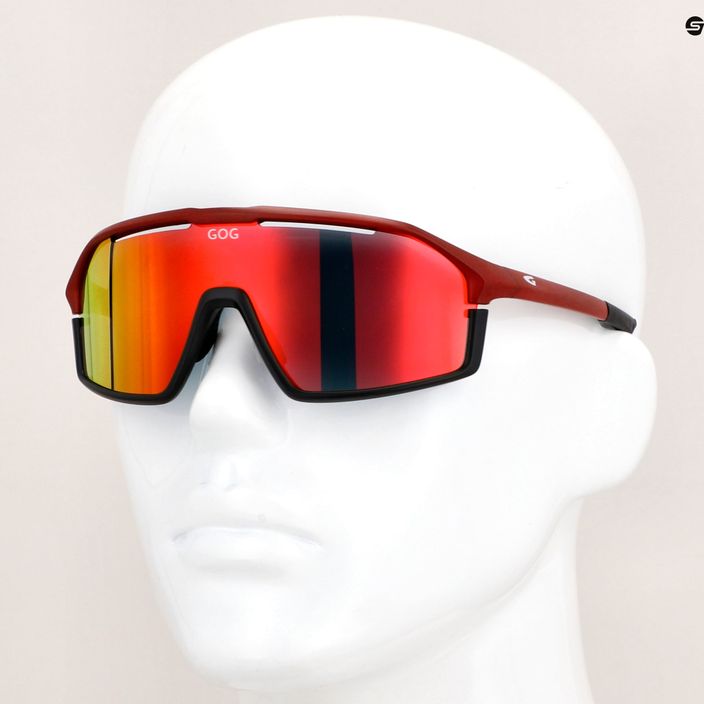 GOG dviratininkų akiniai Odyss matiniai bordo / juodi / polichromatiniai raudoni E605-4 7