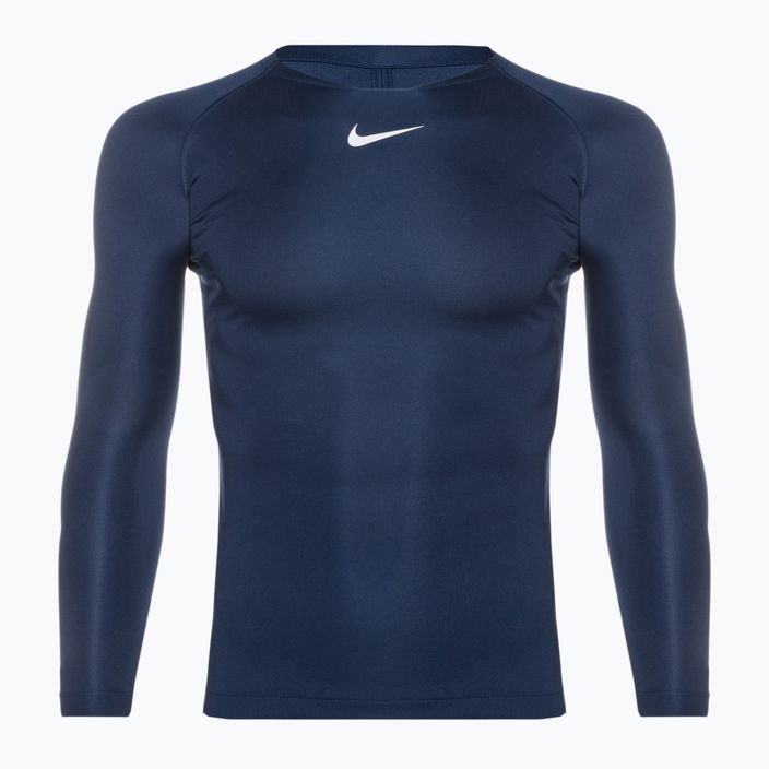 Moteriški termoaktyvūs marškinėliai ilgomis rankovėmis Nike Dri-FIT Park First Layer LS midnight navy/white