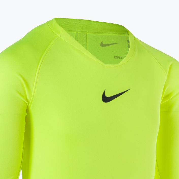 Vaikiški termoaktyvūs marškinėliai ilgomis rankovėmis Nike Dri-FIT Park First Layer volt/black 3