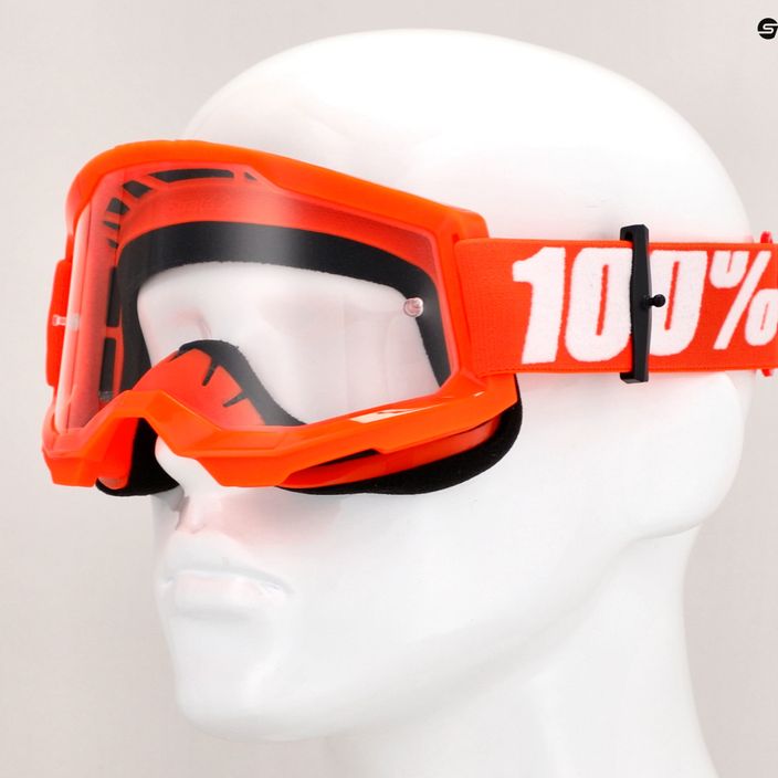Vyriški dviračių akiniai 100% Strata 2 oranžiniai/skaidrūs 7