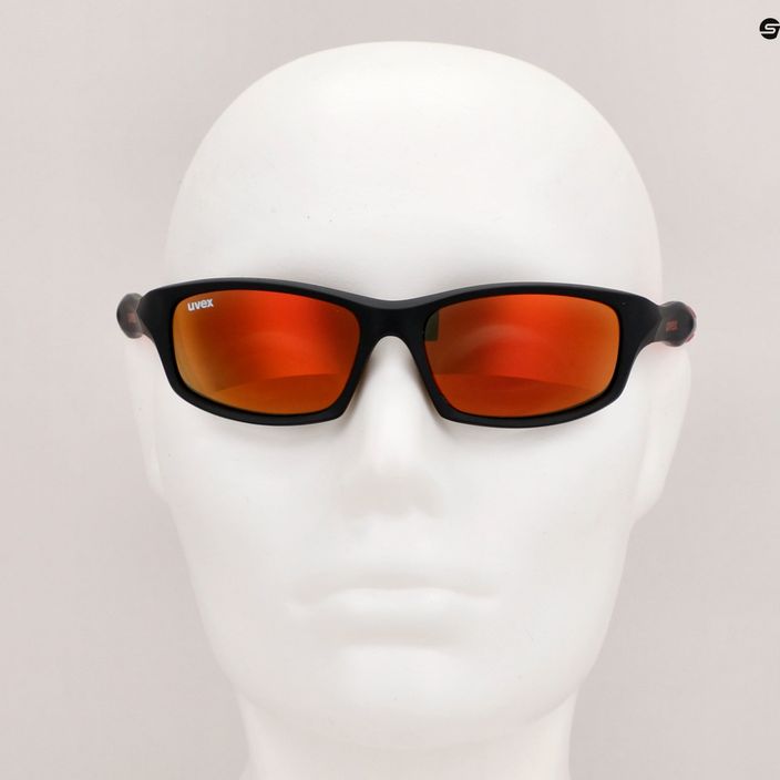 UVEX vaikiški akiniai nuo saulės Sportstyle black mat red/ mirror red 507 53/3/866/2316 11