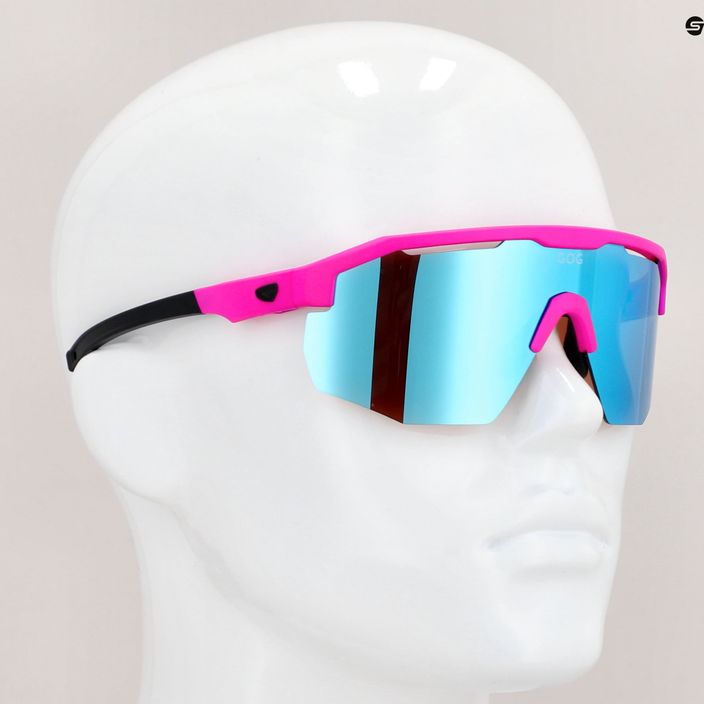 GOG dviratininkų akiniai Argo matiniai neoniniai rožiniai/juodi/baltai mėlyni E506-2 12