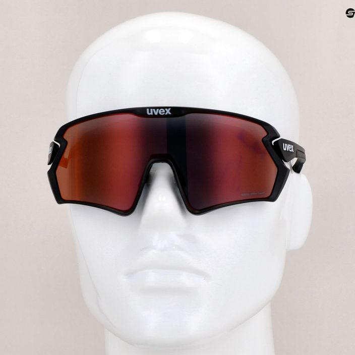 UVEX Sportstyle 231 2.0 P juodi matiniai / veidrodiniai raudoni dviratininko akiniai 53/3/029/2230 11