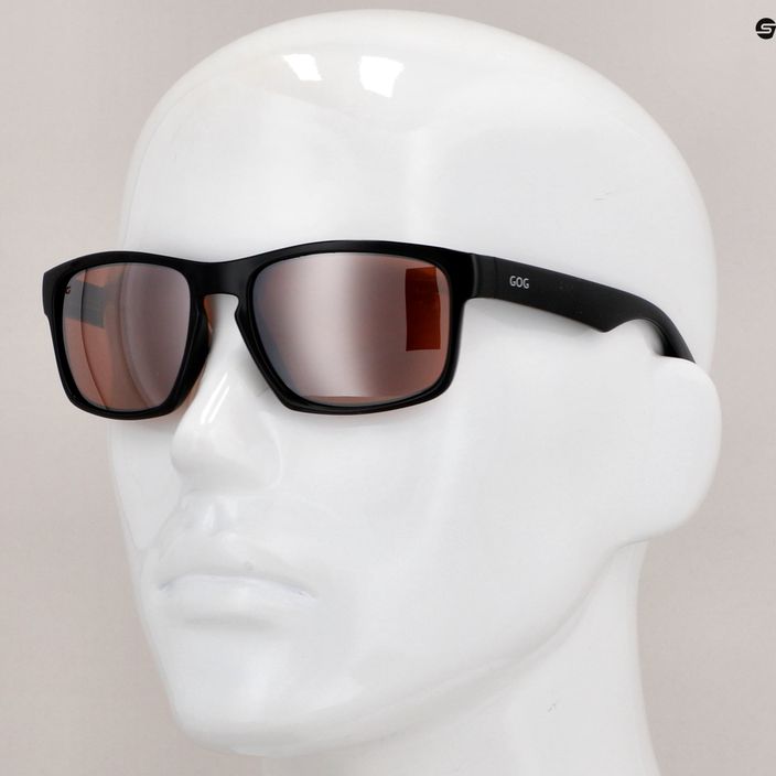 GOG Logan madingi juodi / sidabriniai veidrodiniai akiniai nuo saulės E713-1P 9