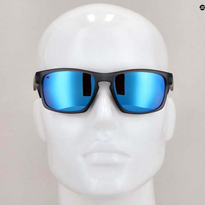 GOG Logan madingi matiniai kristalinės pilkos spalvos / polichrominiai baltai mėlyni akiniai nuo saulės E713-2P 9