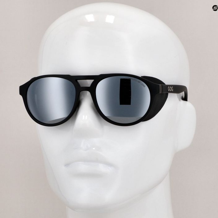 GOG Nanga matiniai juodi / sidabriniai veidrodiniai akiniai nuo saulės E410-1P 10