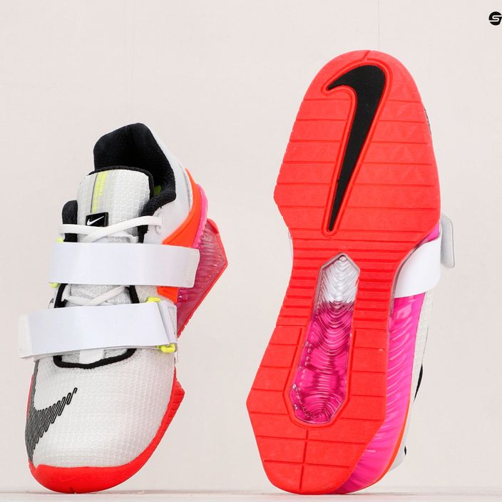 Nike Romaleos 4 olimpinės spalvos sunkiosios atletikos bateliai balti/juodi/šviesiai purpuriniai 11