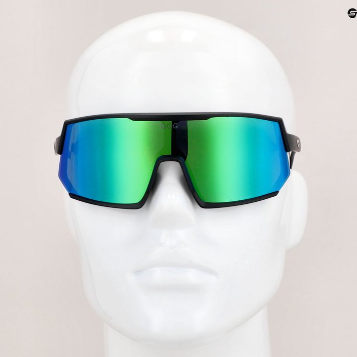 GOG dviratininkų akiniai Zeus matiniai juodi/polichromatiniai žali E511-3P 10