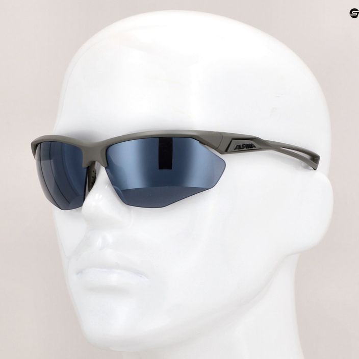 Alpina Defey HR mėnulio pilkumo matiniai/juodi veidrodiniai dviratininkų akiniai 7
