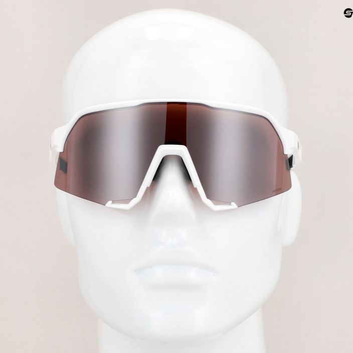 Dviračių akiniai 100% S3 Mirror Lens matiniai balti/hiper sidabriniai 8