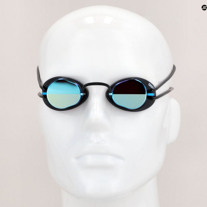 Arena Swedix Mirror dūminiai/mėlyni/juodi/juodi plaukimo akiniai 8