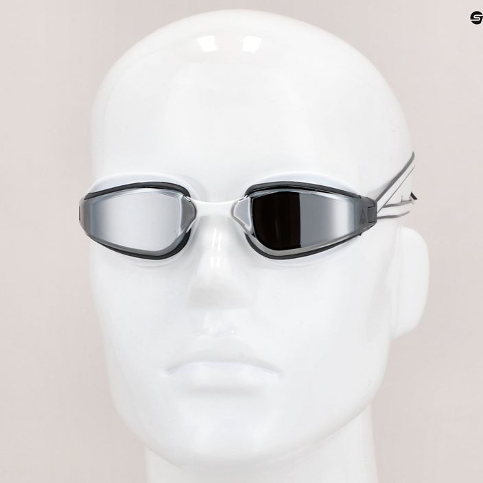 Aquasphere Fastlane 2022 balti / pilki / veidrodiniai sidabriniai plaukimo akiniai 8