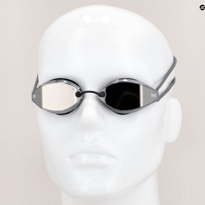 TYR Tracer-X Racing veidrodiniai sidabro/juodos spalvos plaukimo akiniai LGTRXM_043 9
