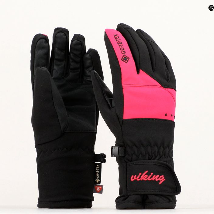 Moteriškos slidinėjimo pirštinės Viking Sherpa GTX Ski black/pink 150/22/9797/46 9