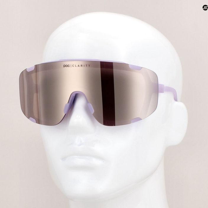 POC Devour violetiniai kvarco permatomi / skaidrūs kelių sidabro spalvos dviratininkų akiniai 11