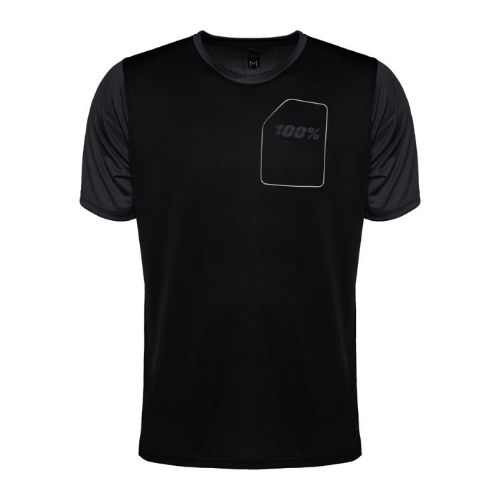 Vyriški dviratininkų marškinėliai 100% Ridecamp Jersey charcoal black