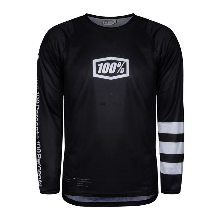 Vyriški dviračių marškinėliai ilgomis rankovėmis 100% R-Core Jersey black white