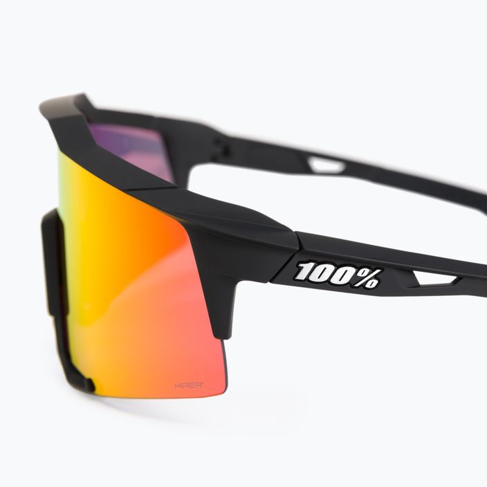 100% Speedcraft daugiasluoksniai veidrodiniai lęšiai, minkšti taktiniai juodi/hiper raudoni dviračių akiniai 4