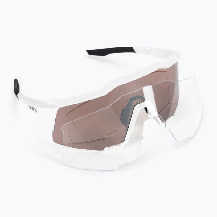 Dviračių sporto akiniai 100% Speedcraft Mirror Lens matiniai balti/hiper sidabriniai 6