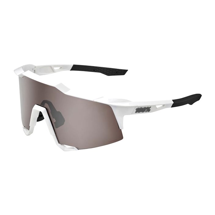 Dviračių sporto akiniai 100% Speedcraft Mirror Lens matiniai balti/hiper sidabriniai 7
