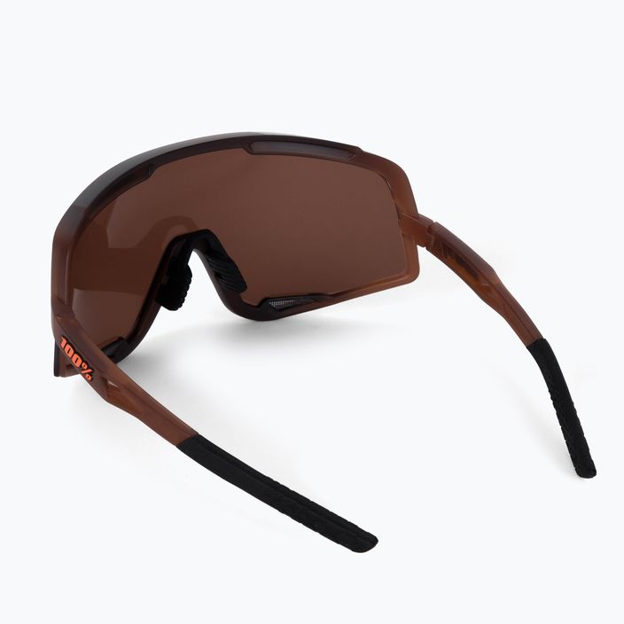 Dviračių akiniai 100% Glendale Mirror Lens matiniai permatomi rudos spalvos išblukimas/ hiper sidabro spalvos 2