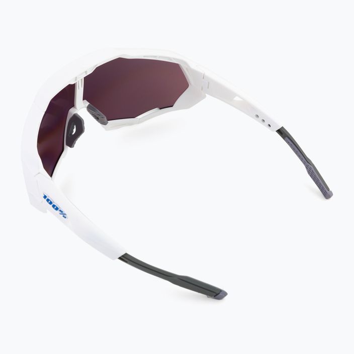 Dviračių akiniai 100% Speedtrap Multilayer Mirror Lens matiniai balti/hiper blue 2