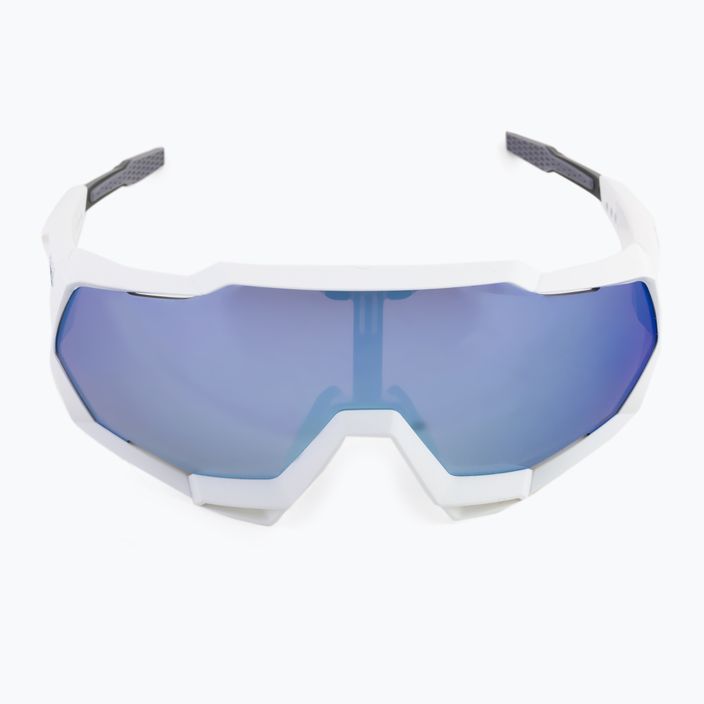 Dviračių akiniai 100% Speedtrap Multilayer Mirror Lens matiniai balti/hiper blue 3