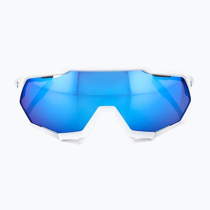Dviračių akiniai 100% Speedtrap Multilayer Mirror Lens matiniai balti/hiper blue 7