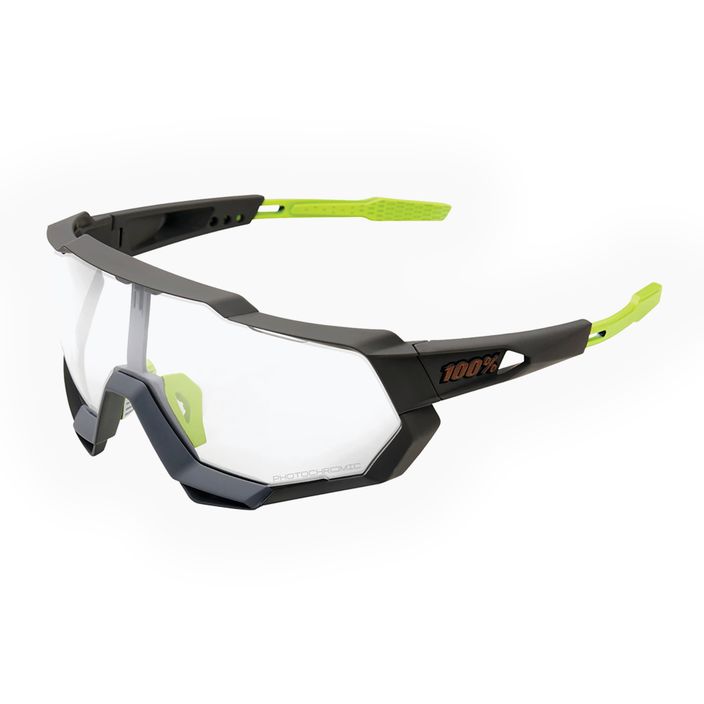 100% Speedtrap fotochrominiai lęšiai soft tact cool grey dviračių akiniai 6