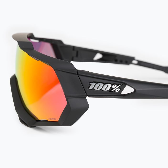 100% Speedtrap Multilayer Mirror Lens Soft Tact juoda/hiper red dviratininkų akiniai 4