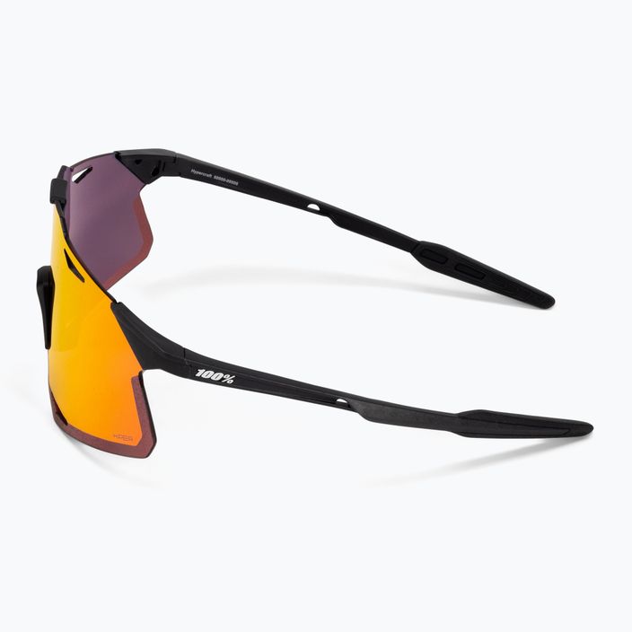Dviračių sporto akiniai 100% Hypercraft matinės juodos/hiper raudonos spalvos daugiasluoksnis veidrodis 5