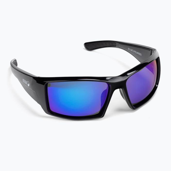 Ocean akiniai nuo saulės Aruba blizgantys juodi/revo mėlyni 3201.1
