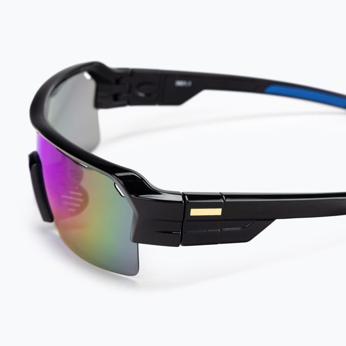 Ocean Sunglasses akiniai nuo saulės Race blizgantys juodi/revo mėlyni 3801.1X dviračių akiniai 4