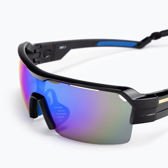 Ocean Sunglasses akiniai nuo saulės Race blizgantys juodi/revo mėlyni 3801.1X dviračių akiniai 5