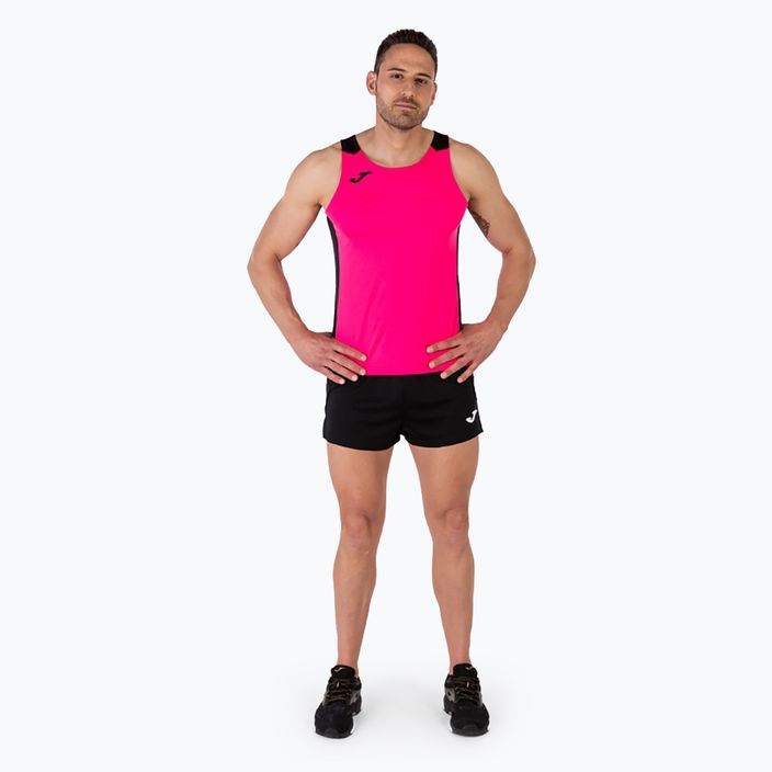 Vyriškas bėgimo marškinėlis Joma Record II fluor pink/black 2