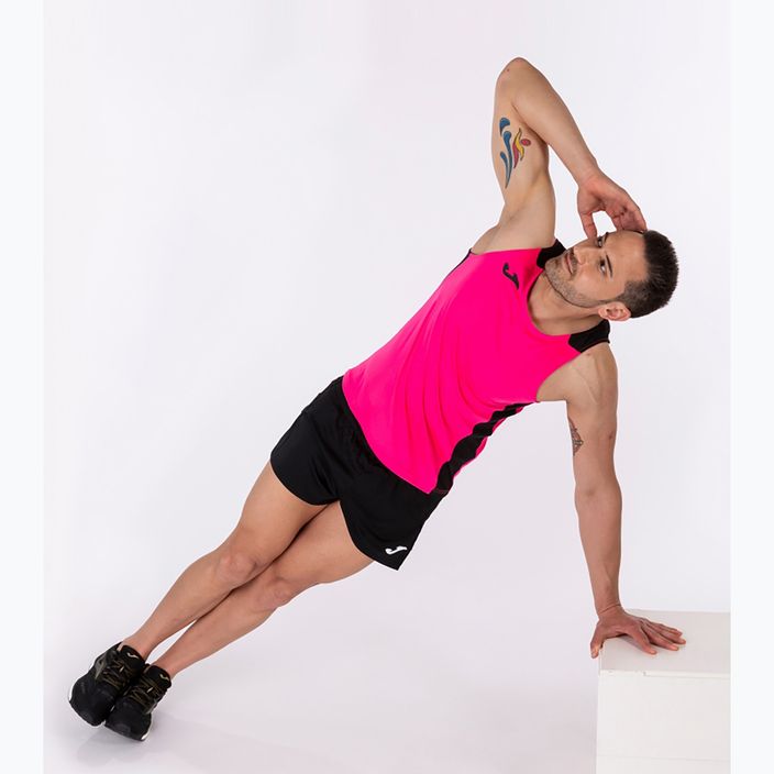 Vyriškas bėgimo marškinėlis Joma Record II fluor pink/black 6