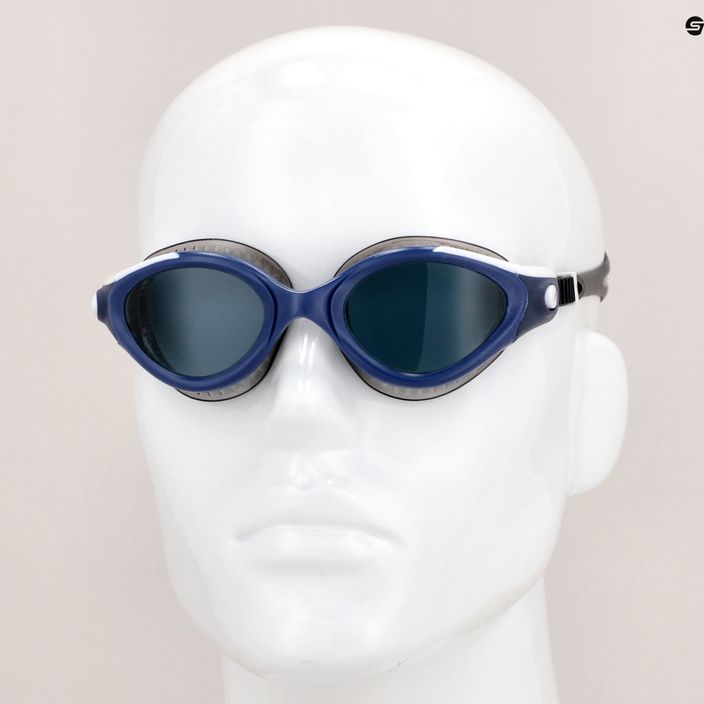 Speedo Futura Biofuse Flexiseal Moteriški plaukimo akiniai juoda/tikra tamsiai mėlyna/balta/dūminė 8-11314F985 7