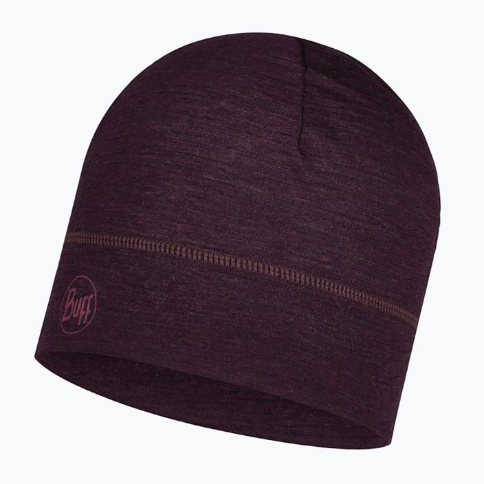 BUFF Lengva Merino vilnos vientisa tamsiai violetinė žieminė kepurė