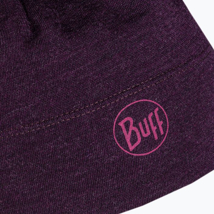 BUFF vidutinio svorio Merino vilnos vientisa tamsiai violetinė žieminė kepurė 3