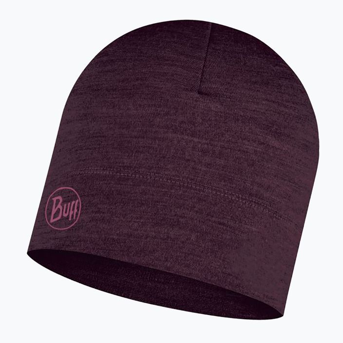 BUFF vidutinio svorio Merino vilnos vientisa tamsiai violetinė žieminė kepurė 4