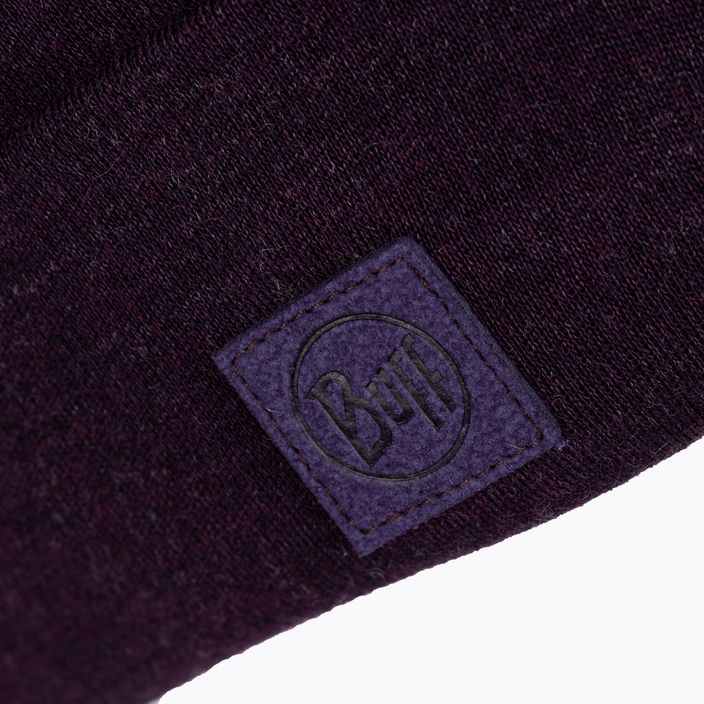 BUFF Sunkiasvorė Merino vilnos tamsiai violetinė žieminė kepurė 3