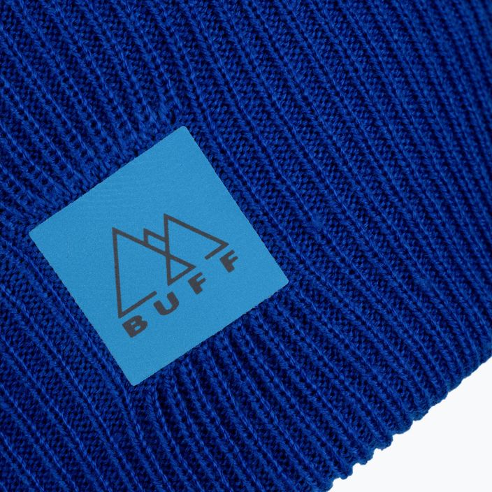 BUFF Crossknit solid azūriškai mėlyna žieminė kepurė 3