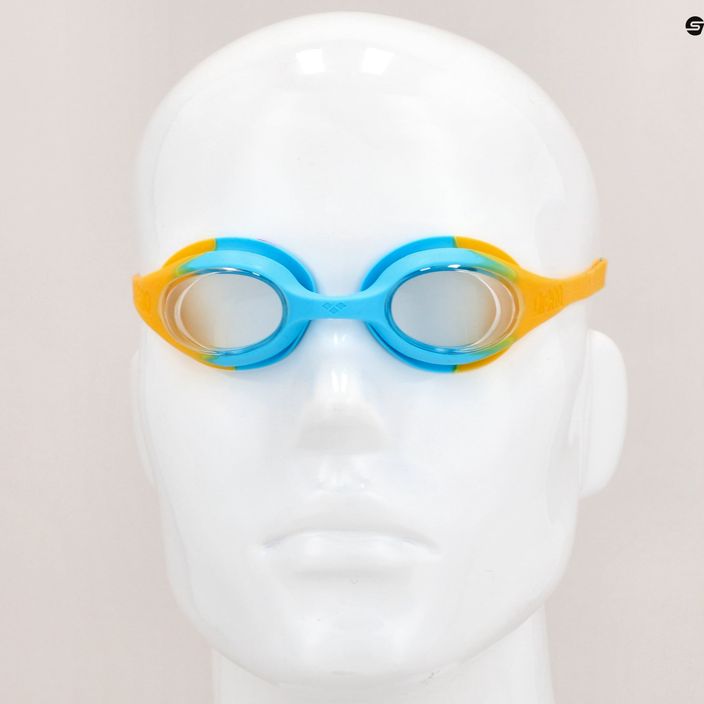 Arena Spider skaidrūs/geltoni/šviesiai mėlyni vaikiški plaukimo akiniai 7