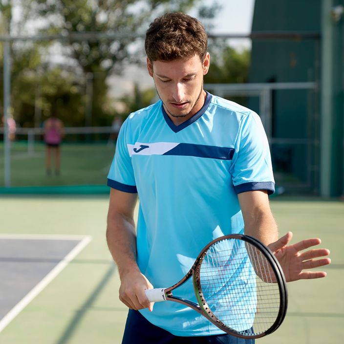 Vyriški teniso marškinėliai Joma Court fluor turquoise/navy 4