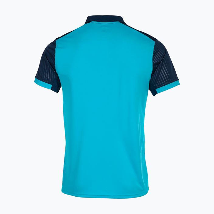 Vyriški teniso polo marškinėliai Joma Montreal fluorescent turquoise/navy blue 2